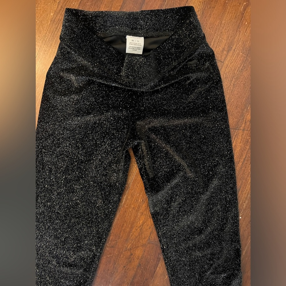 Pink brand, size XS, black sparkle, leggings